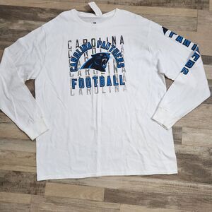 Majestic Carolina Panthers NFL Men's White Long Sleeve T-Shirt XL